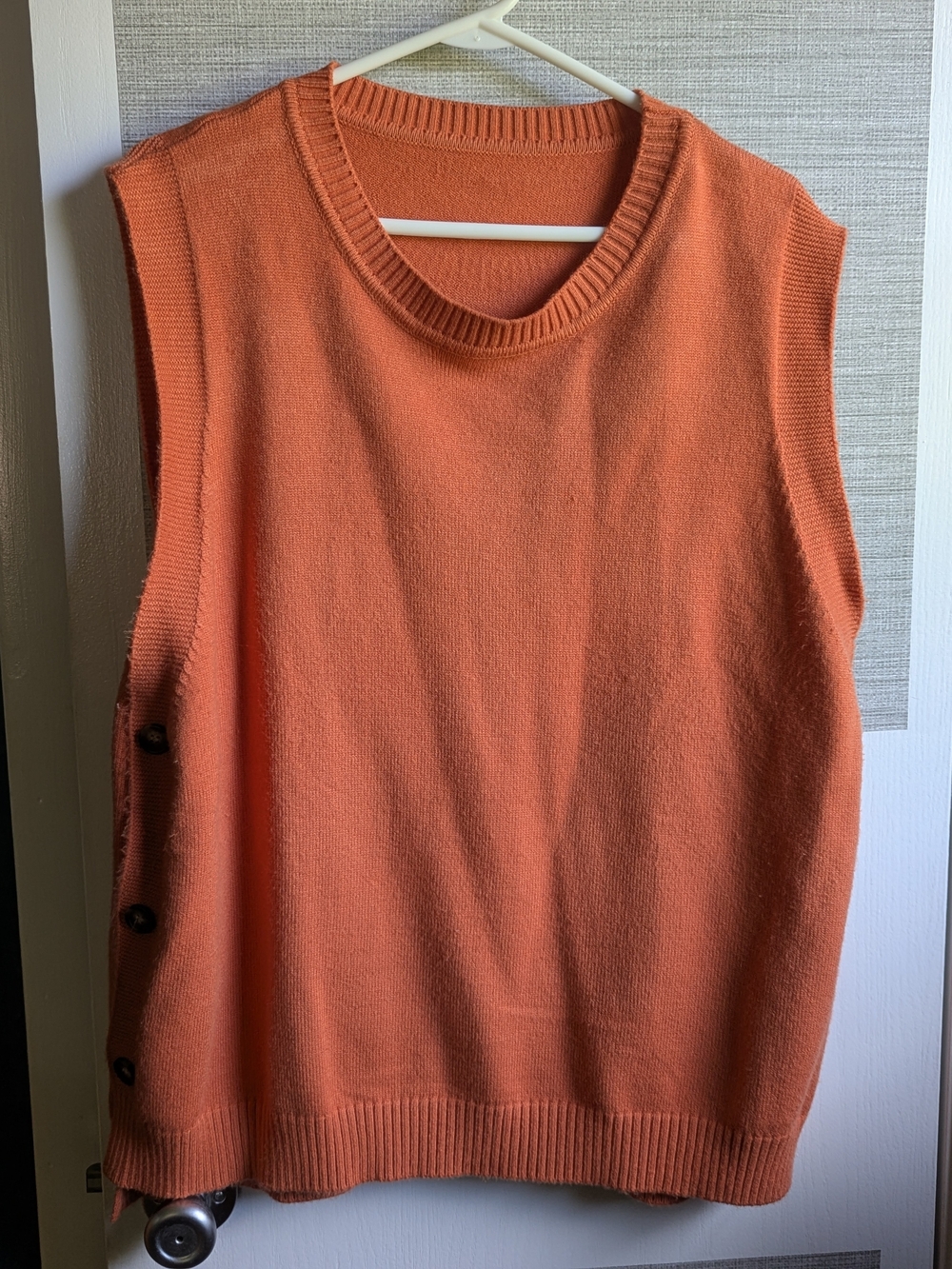 Knit Sweater Vest With Button Detail